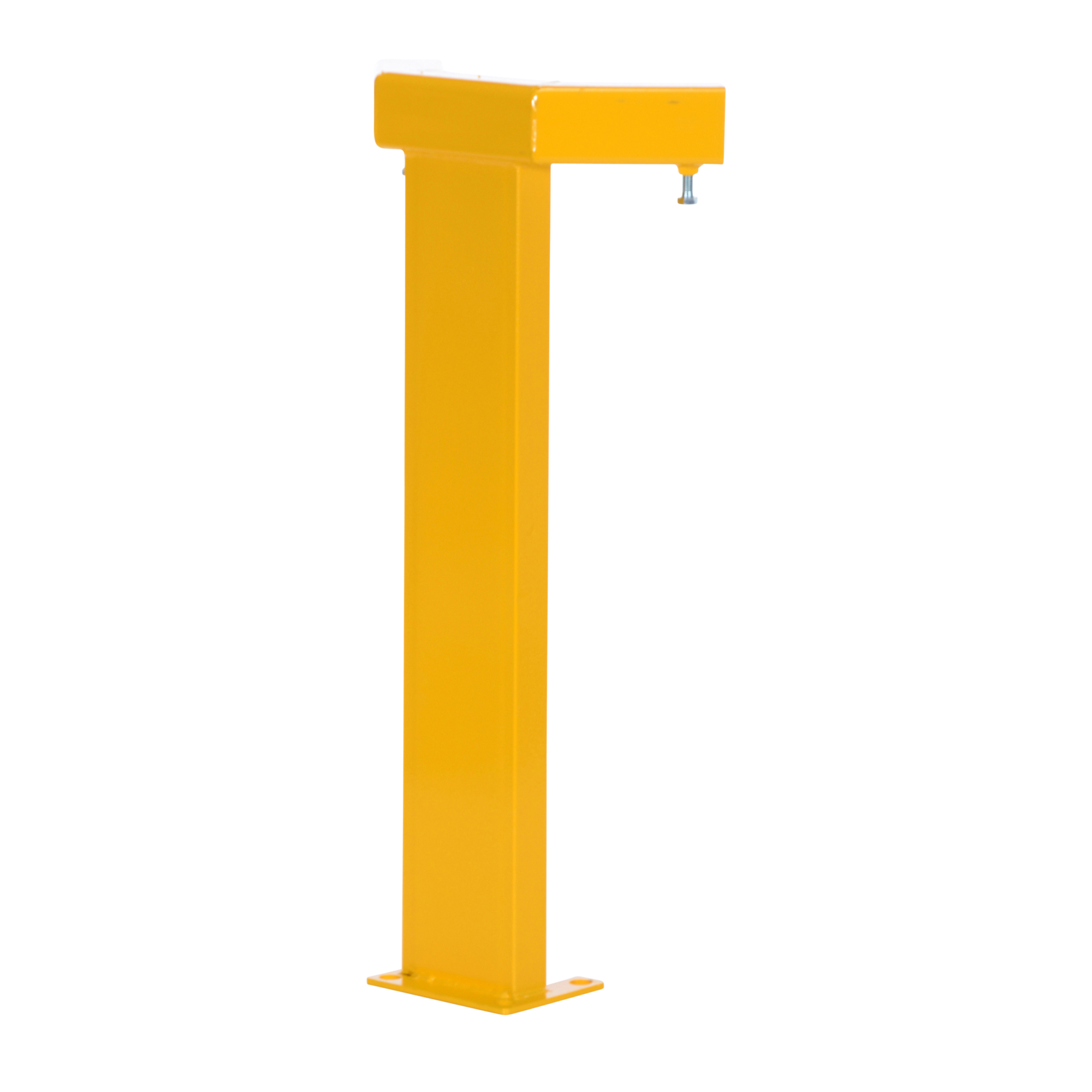 Vestil Steel Modular Guard System Corner Post — 7-5/8in. x 6in. x 36in., 1 Rail, Yellow, Model# MG-CP-36-1